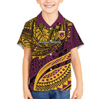 Personalised Brisbane Broncos Hawaiian Shirt Polynesian Tribal Art Style With Hammerhead Mascot