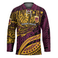 Personalised Brisbane Broncos Hockey Jersey Polynesian Tribal Art Style With Hammerhead Mascot