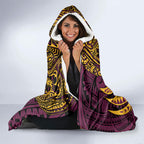 Personalised Brisbane Broncos Hooded Blanket Polynesian Tribal Art Style With Hammerhead Mascot