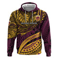 Personalised Brisbane Broncos Hoodie Polynesian Tribal Art Style With Hammerhead Mascot