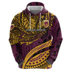 Personalised Brisbane Broncos Hoodie Polynesian Tribal Art Style With Hammerhead Mascot