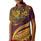 Personalised Brisbane Broncos Kid Polo Shirt Polynesian Tribal Art Style With Hammerhead Mascot