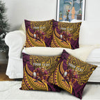 Personalised Brisbane Broncos Pillow Cover Polynesian Tribal Art Style With Hammerhead Mascot