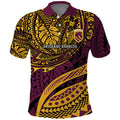 Personalised Brisbane Broncos Polo Shirt Polynesian Tribal Art Style With Hammerhead Mascot