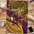 Personalised Brisbane Broncos Puzzle Polynesian Tribal Art Style With Hammerhead Mascot