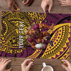 Personalised Brisbane Broncos Puzzle Polynesian Tribal Art Style With Hammerhead Mascot