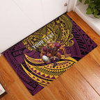 Personalised Brisbane Broncos Rubber Doormat Polynesian Tribal Art Style With Hammerhead Mascot