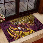 Personalised Brisbane Broncos Rubber Doormat Polynesian Tribal Art Style With Hammerhead Mascot