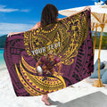 Personalised Brisbane Broncos Sarong Polynesian Tribal Art Style With Hammerhead Mascot