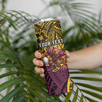 Personalised Brisbane Broncos Skinny Tumbler Polynesian Tribal Art Style With Hammerhead Mascot
