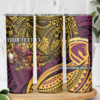 Personalised Brisbane Broncos Skinny Tumbler Polynesian Tribal Art Style With Hammerhead Mascot