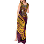 Personalised Brisbane Broncos Tank Maxi Dress Polynesian Tribal Art Style With Hammerhead Mascot