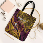 Personalised Brisbane Broncos Tote Bag Polynesian Tribal Art Style With Hammerhead Mascot