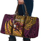 Personalised Brisbane Broncos Travel Bag Polynesian Tribal Art Style With Hammerhead Mascot