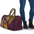 Personalised Brisbane Broncos Travel Bag Polynesian Tribal Art Style With Hammerhead Mascot