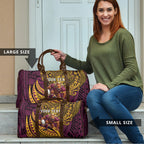 Personalised Brisbane Broncos Travel Bag Polynesian Tribal Art Style With Hammerhead Mascot
