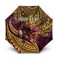 Personalised Brisbane Broncos Umbrella Polynesian Tribal Art Style With Hammerhead Mascot