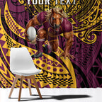 Personalised Brisbane Broncos Window Curtain Polynesian Tribal Art Style With Hammerhead Mascot