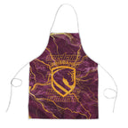 Brisbane Broncos Apron Gold Marble Pattern With Vibrant Topography Lines