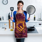 Brisbane Broncos Apron Gold Marble Pattern With Vibrant Topography Lines