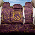 Brisbane Broncos Back Car Seat Cover Gold Marble Pattern With Vibrant Topography Lines