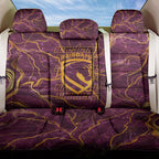 Brisbane Broncos Back Car Seat Cover Gold Marble Pattern With Vibrant Topography Lines