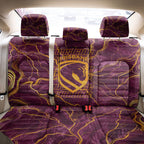 Brisbane Broncos Back Car Seat Cover Gold Marble Pattern With Vibrant Topography Lines