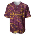 Brisbane Broncos Baseball Jersey Gold Marble Pattern With Vibrant Topography Lines