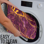 Brisbane Broncos Bathroom Set Gold Marble Pattern With Vibrant Topography Lines
