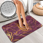 Brisbane Broncos Bathroom Set Gold Marble Pattern With Vibrant Topography Lines
