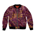 Brisbane Broncos Bomber Jacket Gold Marble Pattern With Vibrant Topography Lines