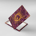 Brisbane Broncos Canvas Wall Art Gold Marble Pattern With Vibrant Topography Lines