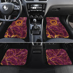 Brisbane Broncos Car Mats Gold Marble Pattern With Vibrant Topography Lines