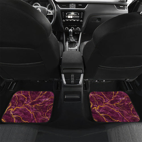 Brisbane Broncos Car Mats Gold Marble Pattern With Vibrant Topography Lines