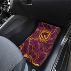 Brisbane Broncos Car Mats Gold Marble Pattern With Vibrant Topography Lines