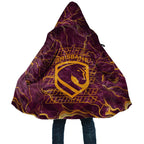 Brisbane Broncos Cloak Gold Marble Pattern With Vibrant Topography Lines