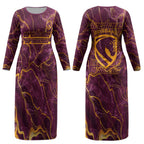 Brisbane Broncos Couples Matching Long Sleeve Bodycon Dress and Long Sleeve Button Shirt Gold Marble Pattern With Vibrant Topography Lines