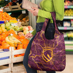 Brisbane Broncos Grocery Bag Gold Marble Pattern With Vibrant Topography Lines