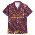 Brisbane Broncos Hawaiian Shirt Gold Marble Pattern With Vibrant Topography Lines