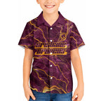 Brisbane Broncos Hawaiian Shirt Gold Marble Pattern With Vibrant Topography Lines