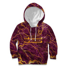 Brisbane Broncos Kid Hoodie Gold Marble Pattern With Vibrant Topography Lines