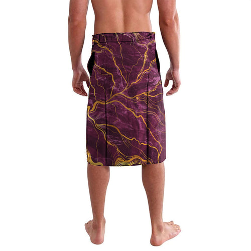 Brisbane Broncos Lavalava Gold Marble Pattern With Vibrant Topography Lines