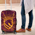 Brisbane Broncos Luggage Cover Gold Marble Pattern With Vibrant Topography Lines