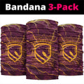Brisbane Broncos Neck Gaiter Gold Marble Pattern With Vibrant Topography Lines