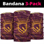 Brisbane Broncos Neck Gaiter Gold Marble Pattern With Vibrant Topography Lines