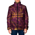 Brisbane Broncos Padded Jacket Gold Marble Pattern With Vibrant Topography Lines