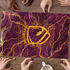 Brisbane Broncos Puzzle Gold Marble Pattern With Vibrant Topography Lines