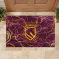 Brisbane Broncos Rubber Doormat Gold Marble Pattern With Vibrant Topography Lines