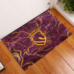 Brisbane Broncos Rubber Doormat Gold Marble Pattern With Vibrant Topography Lines