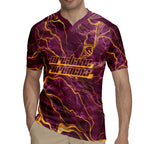 Brisbane Broncos Rugby Jersey Gold Marble Pattern With Vibrant Topography Lines